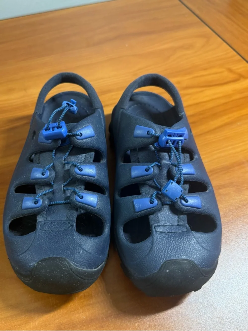 Crocs Trailbreak‎ Sandal Rubber Bungee Blue Navy Boys Kids Water Shoe 12/13